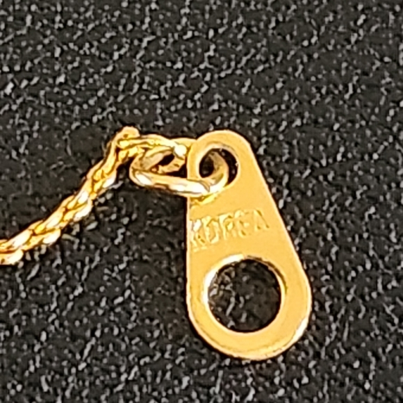 Vintage Style Long Beaded Necklace in Blue White Gold Made in Korea - Picture 2 of 8